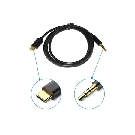 Abacus 3.9 ft. Type-C to 3.5 mm Audio Aux Jack Headphone Adapter USB C Male Extension Cord AB1761346